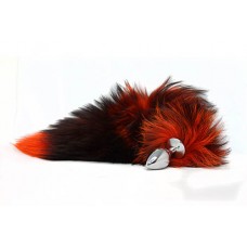 BQS - Buttplug med sort og oransje hale 