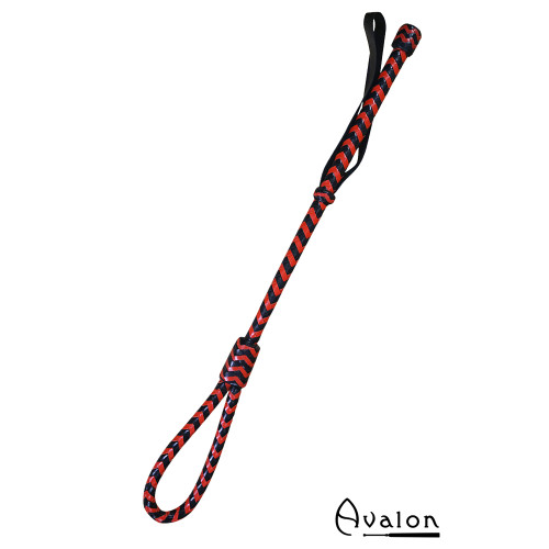 Avalon - INFINITY - Svart og Rød Loop Ridepisk i Matt Lær