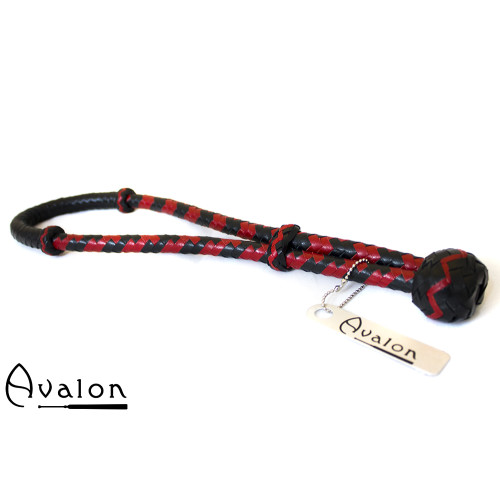 Avalon - CYCLOPS - Svart og Rød Loop Pisk i Lær