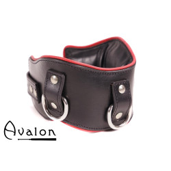Avalon - CONQUER - Collar med god polstring, Svart og Rødt 
