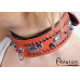 Avalon - QUEST - Collar med spisse nagler og strass - Rød og sort