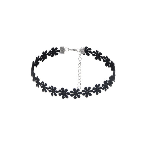 Gnist - Choker med blomsterdetaljer - 02 - Sort