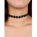 Gnist - Choker med blomsterdetaljer - 02 - Sort