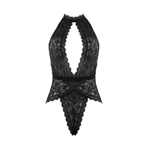 Gnist Undertøy - Halterneck Body med Blonder – Sort