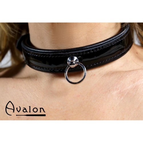 Avalon - SECRET - Collar med blank overflate og O-ring - Sort