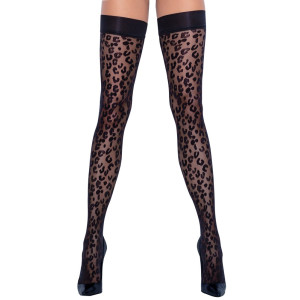 Cottelli Legwear - Limited Edition - Hold Up Strømper Med Leopardmønster