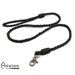 Avalon - KILGHARRAH - Lærlenke med Lærhåndtak Svart