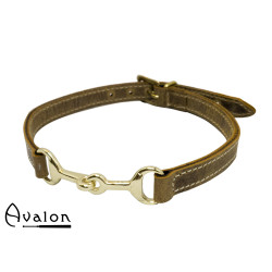 Avalon - Viking - Bit - Brunt Collar med gullfarget bitt